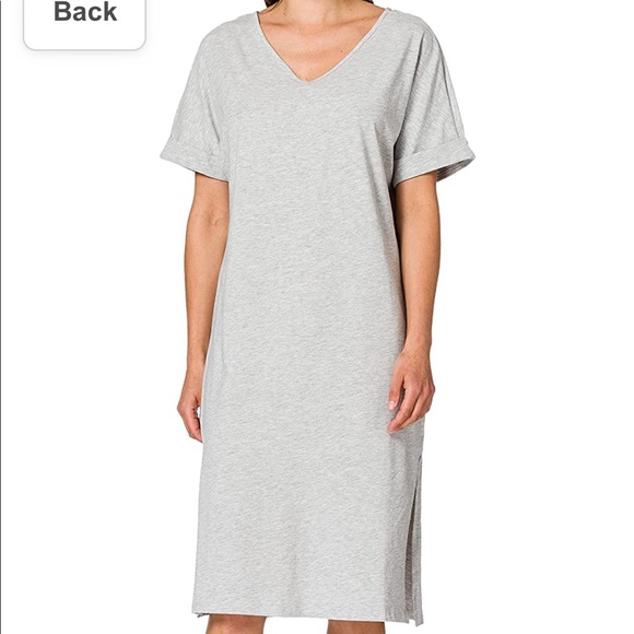 Pieces - NWT Gray Pcneora SS Fold Up Dress SWW Size XSmall - Picture 1 of 11